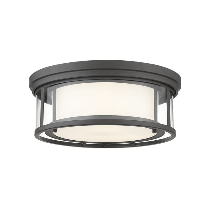 Z-Lite Willow 3-Light Flush Mount Ceiling Light In Bronze Z-Lite Willow 3-Light Flush Mount Ceiling Light In Bronze