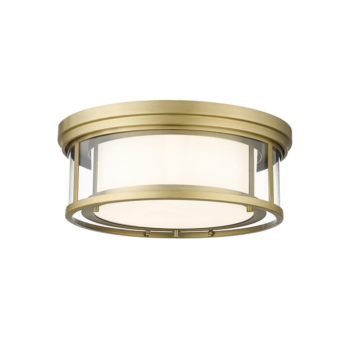 Z-Lite Willow 3-Light Flush Mount Ceiling Light In Olde Brass Z-Lite Willow 3-Light Flush Mount Ceiling Light In Olde Brass
