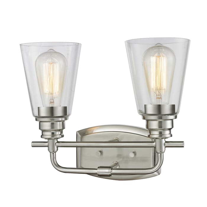Z-Lite Annora 2-Light Bathroom Vanity Light In Brushed Nickel Z-Lite Annora 2-Light Bathroom Vanity Light In Brushed Nickel