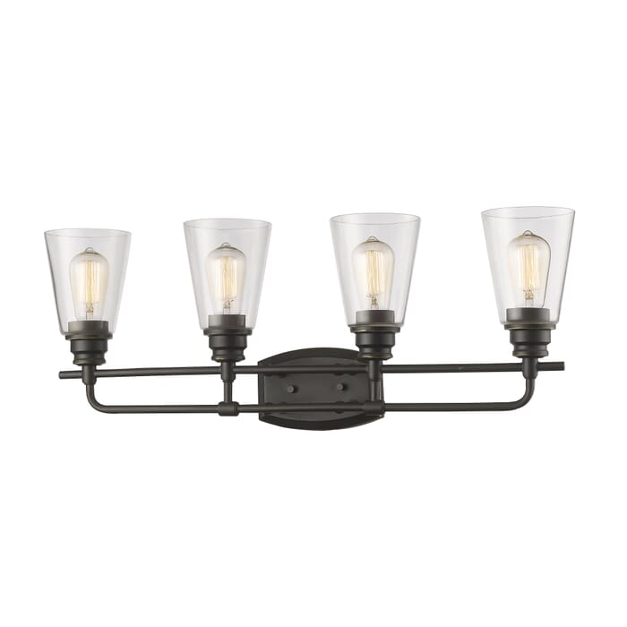 Z-Lite Annora 4-Light Bathroom Vanity Light In Olde Bronze Z-Lite Annora 4-Light Bathroom Vanity Light In Olde Bronze