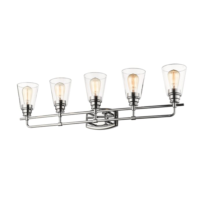Z-Lite Annora 5-Light Bathroom Vanity Light In Chrome Z-Lite Annora 5-Light Bathroom Vanity Light In Chrome
