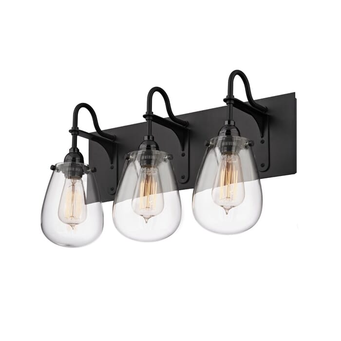 Sonneman Chelsea 19.25" 3-Light Bathroom Vanity Light in Satin Black Sonneman Chelsea 19.25" 3-Light Bathroom Vanity Light in Satin Black