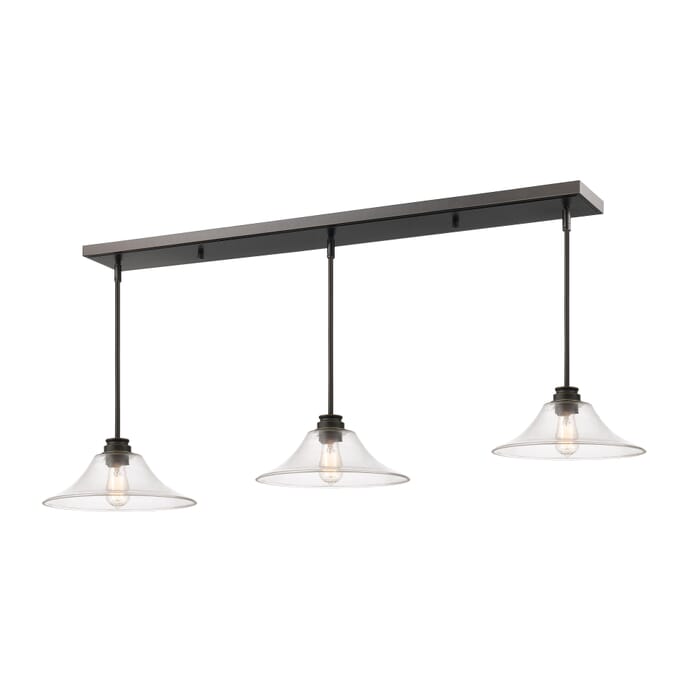 Z-Lite Annora 3-Light Linear Pendant Light In Olde Bronze Z-Lite Annora 3-Light Linear Pendant Light In Olde Bronze