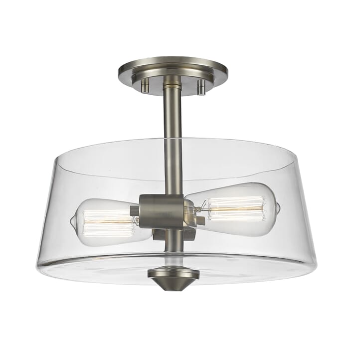 Z-Lite Annora 2-Light Semi Flush Mount Ceiling Light In Brushed Nickel Z-Lite Annora 2-Light Semi Flush Mount Ceiling Light In Brushed Nickel