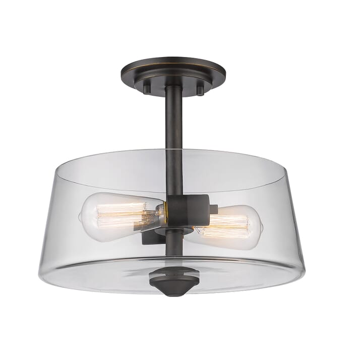 Z-Lite Annora 2-Light Semi Flush Mount Ceiling Light In Olde Bronze Z-Lite Annora 2-Light Semi Flush Mount Ceiling Light In Olde Bronze