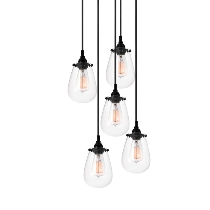Sonneman Chelsea 16.5" 5-Light Pendant in Satin Black Sonneman Chelsea 16.5" 5-Light Pendant in Satin Black