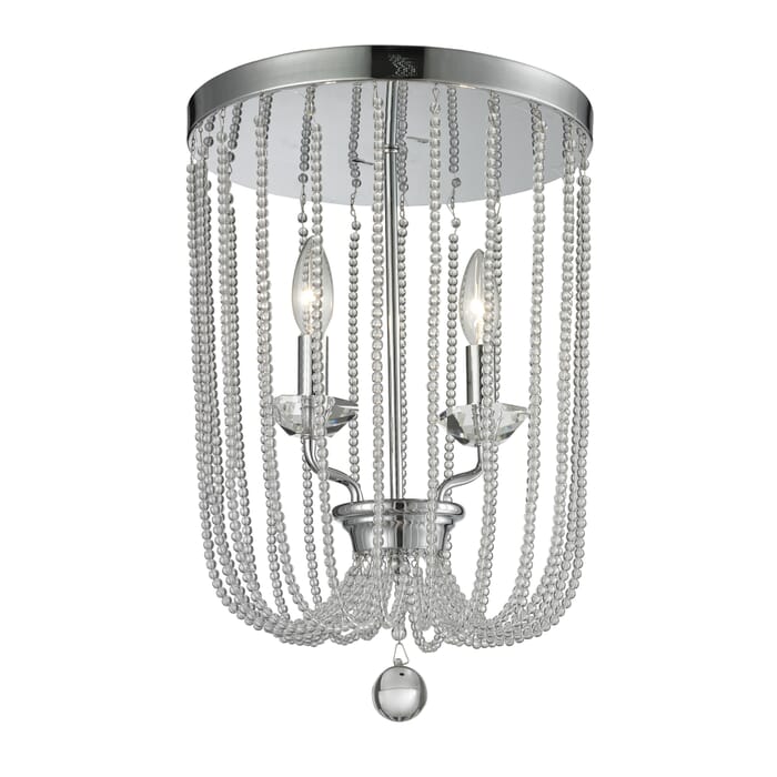 Z-Lite Serenade 2-Light Flush Mount Ceiling Light In Chrome Z-Lite Serenade 2-Light Flush Mount Ceiling Light In Chrome