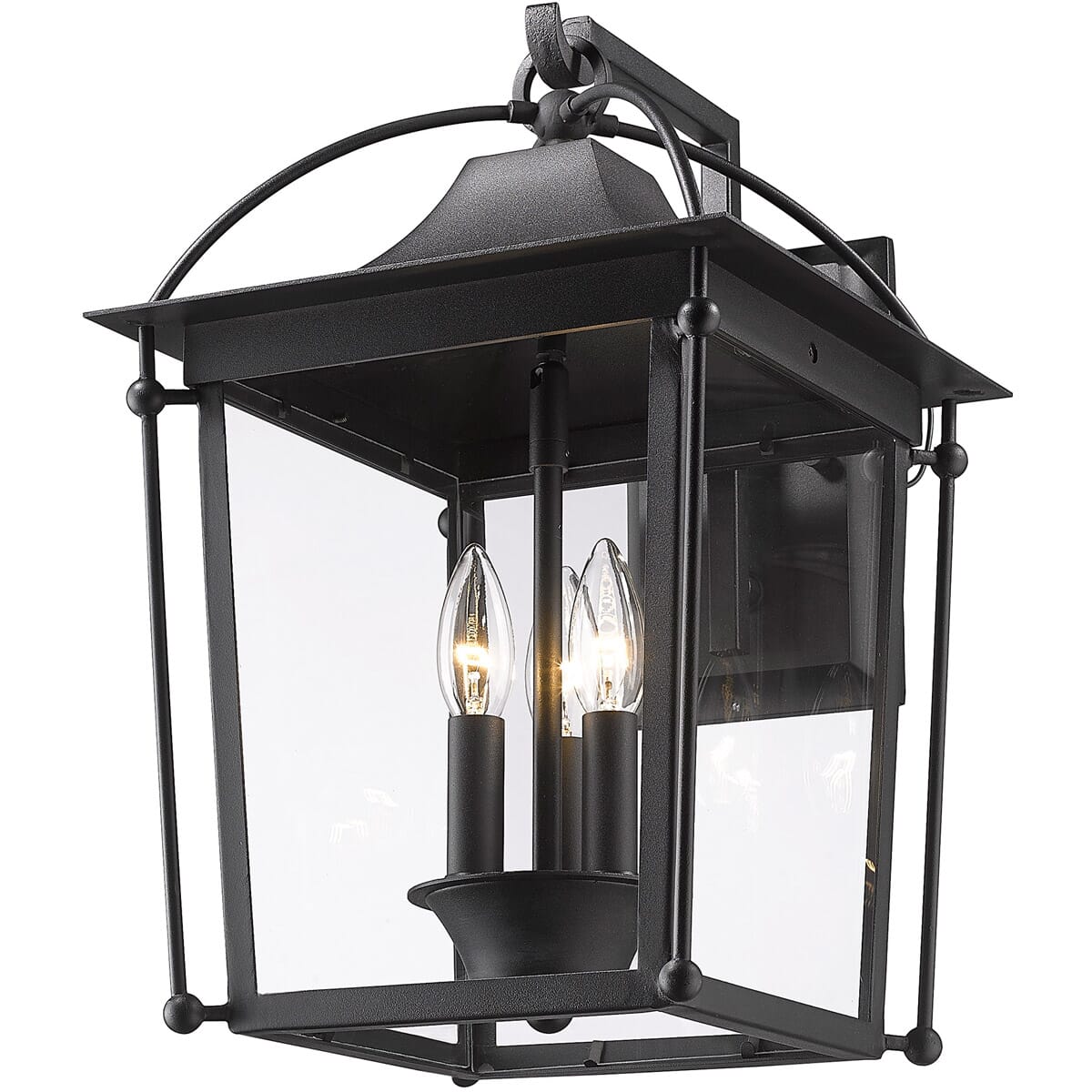 Golden Brigham 3-Light Outdoor Wall Light in Natural Black