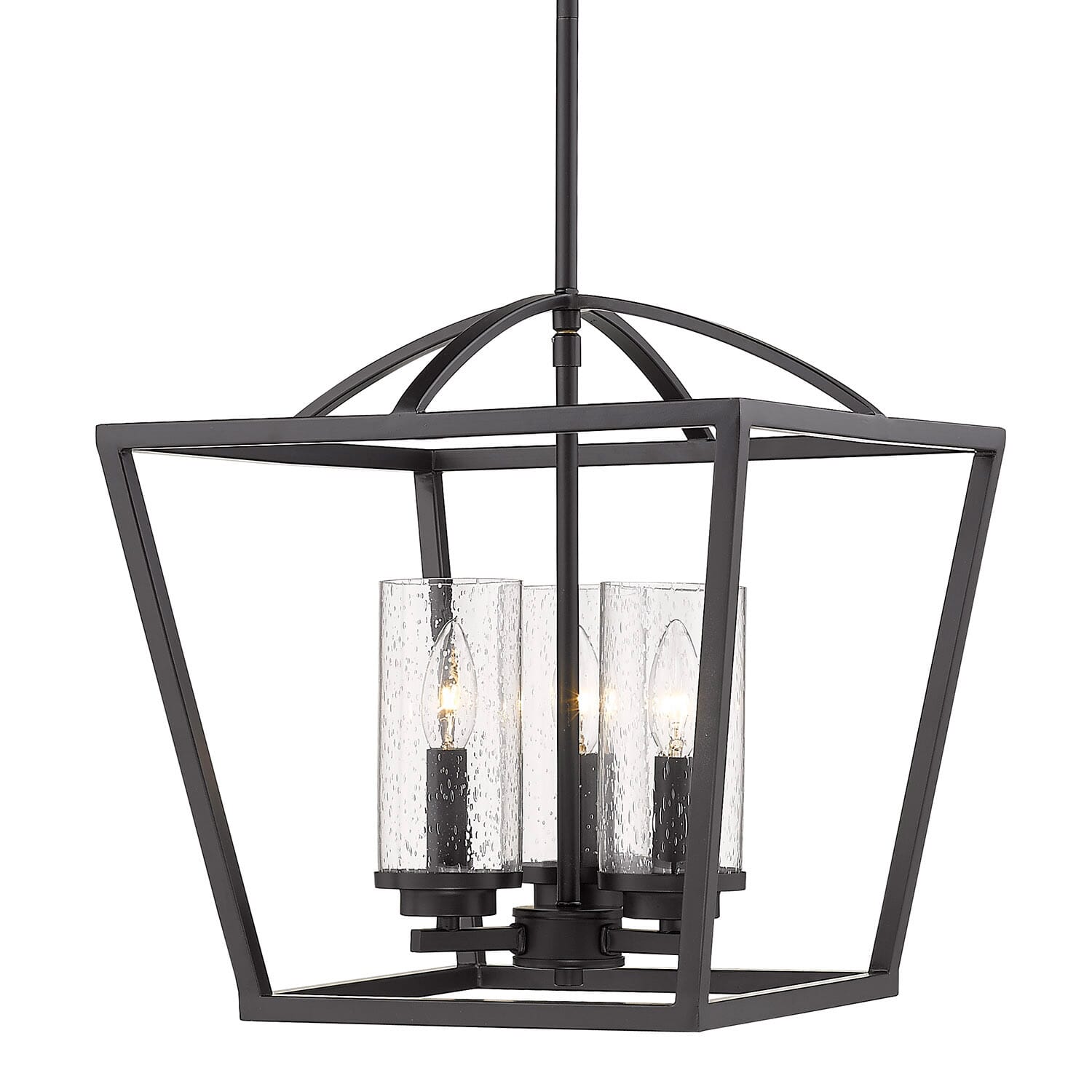 Golden Mercer 3-Light Pendant Light in Matte Black