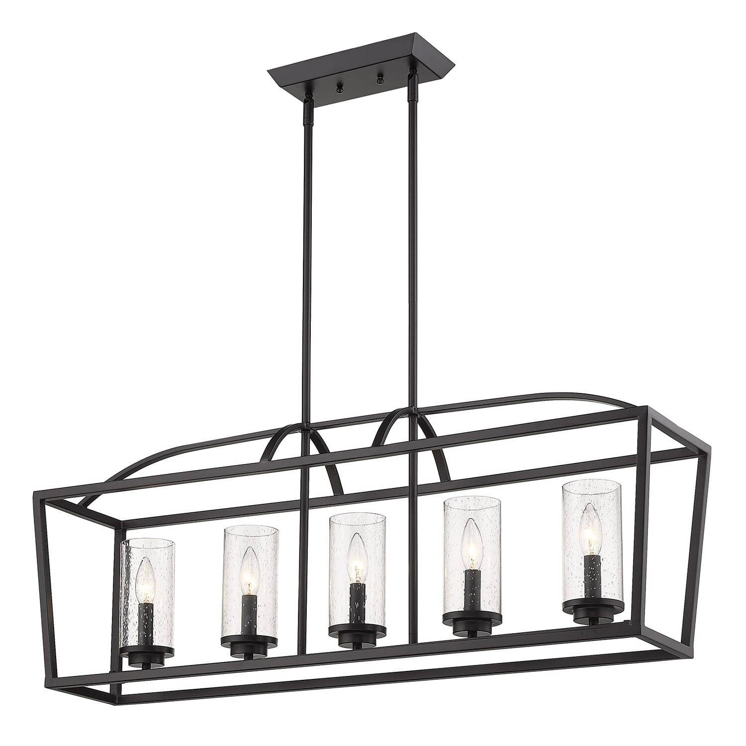 Golden Mercer 5-Light Pendant Light in Matte Black