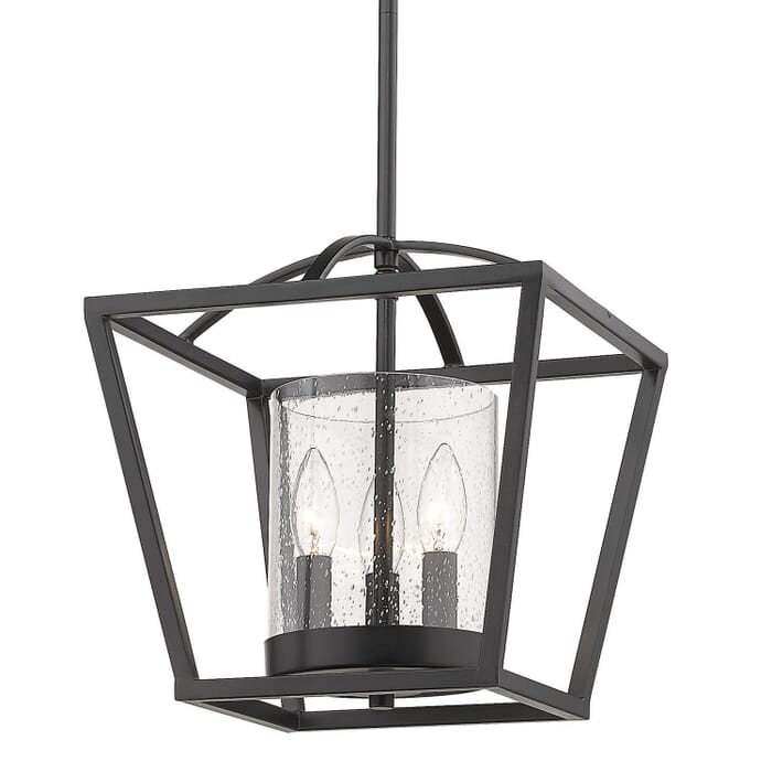 Golden Mercer 3-Light Mini Chandelier in Matte Black Golden Mercer 3-Light Mini Chandelier in Matte Black