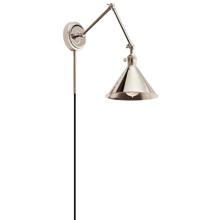 Ellerbeck 1-Light Wall Sconce in Polished Nickel Ellerbeck 1-Light Wall Sconce in Polished Nickel