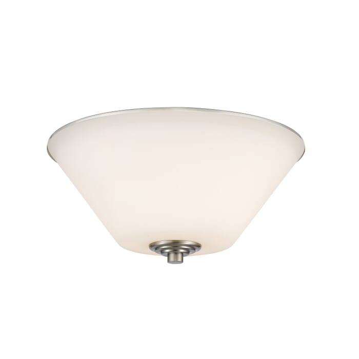 Z-Lite Jarra 2-Light Flush Mount Ceiling Light In Brushed Nickel Z-Lite Jarra 2-Light Flush Mount Ceiling Light In Brushed Nickel