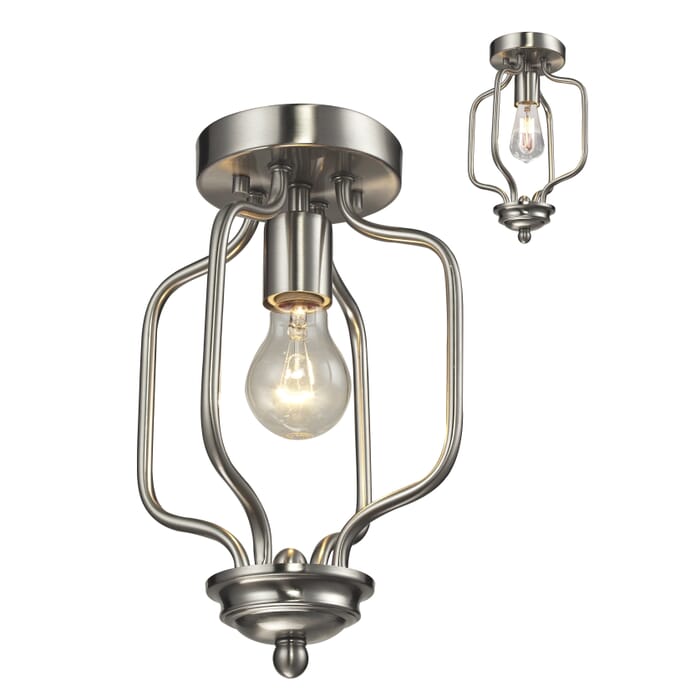 Z-Lite Cardinal 1-Light Flush Mount Ceiling Light In Brushed Nickel Z-Lite Cardinal 1-Light Flush Mount Ceiling Light In Brushed Nickel