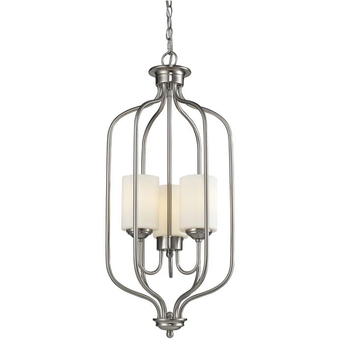 Z-Lite Cardinal 3-Light Pendant Light In Brushed Nickel Z-Lite Cardinal 3-Light Pendant Light In Brushed Nickel