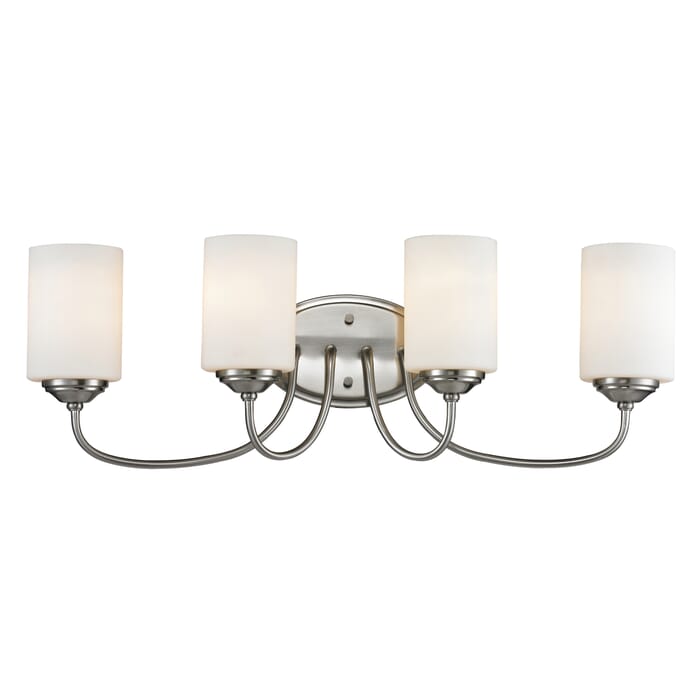 Z-Lite Cardinal 4-Light Bathroom Vanity Light In Brushed Nickel Z-Lite Cardinal 4-Light Bathroom Vanity Light In Brushed Nickel