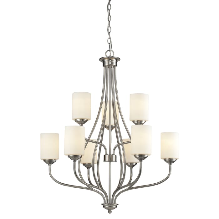 Z-Lite Cardinal 9-Light Chandelier In Brushed Nickel Z-Lite Cardinal 9-Light Chandelier In Brushed Nickel