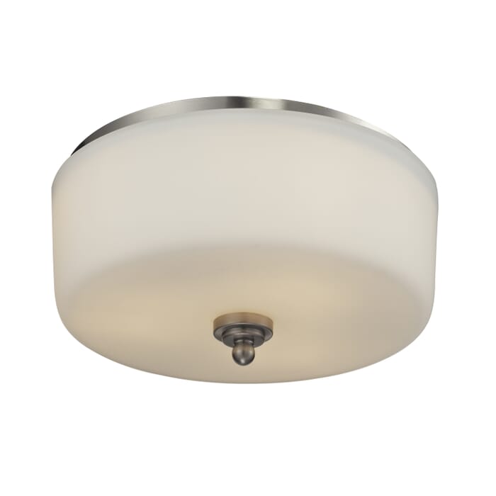 Z-Lite Cardinal 3-Light Flush Mount Ceiling Light In Brushed Nickel Z-Lite Cardinal 3-Light Flush Mount Ceiling Light In Brushed Nickel