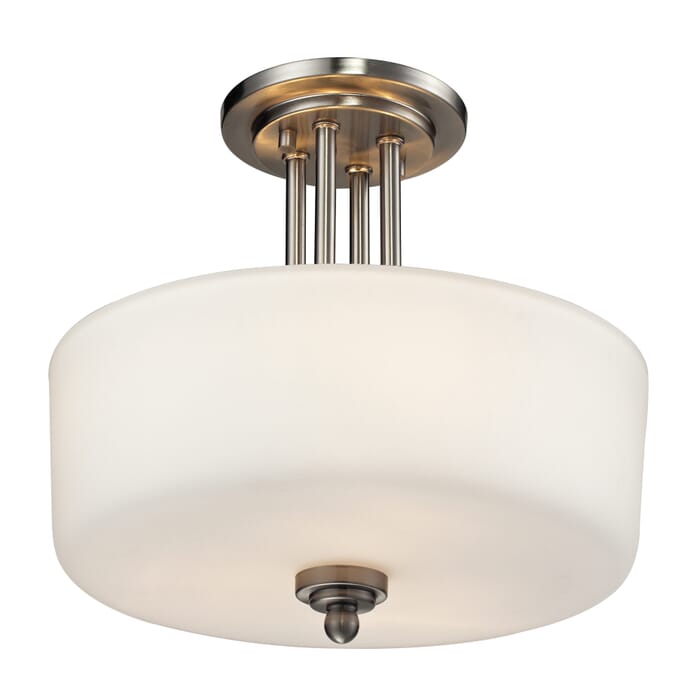 Z-Lite Cardinal 3-Light Semi Flush Mount Ceiling Light In Brushed Nickel Z-Lite Cardinal 3-Light Semi Flush Mount Ceiling Light In Brushed Nickel