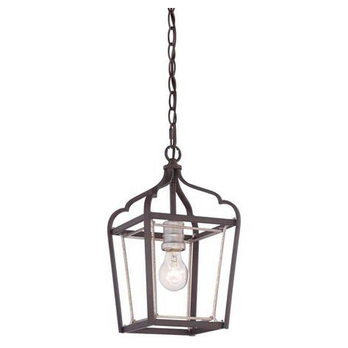 Minka Lavery Astrapia 8" Pendant Light in Dark Rubbed Sienna with Aged Silver Minka Lavery Astrapia 8" Pendant Light in Dark Rubbed Sienna with Aged Silver