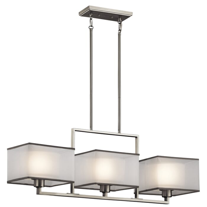 Kichler Lighting Kailey 3-Light Linear Chandelier in Brushed Nickel Kichler Lighting Kailey 3-Light Linear Chandelier in Brushed Nickel