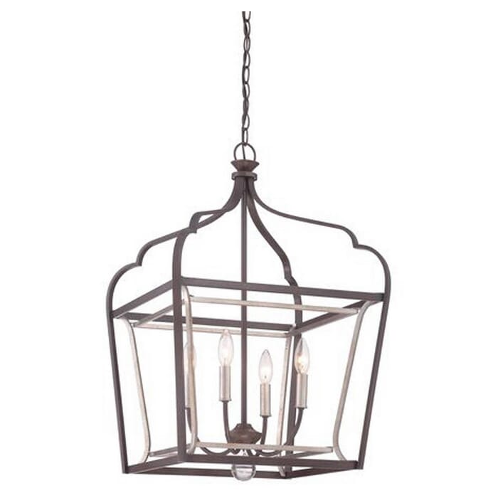 Minka Lavery Astrapia 4-Light 18" Pendant Light in Dark Rubbed Sienna with Aged Silver Minka Lavery Astrapia 4-Light 18" Pendant Light in Dark Rubbed Sienna with Aged Silver