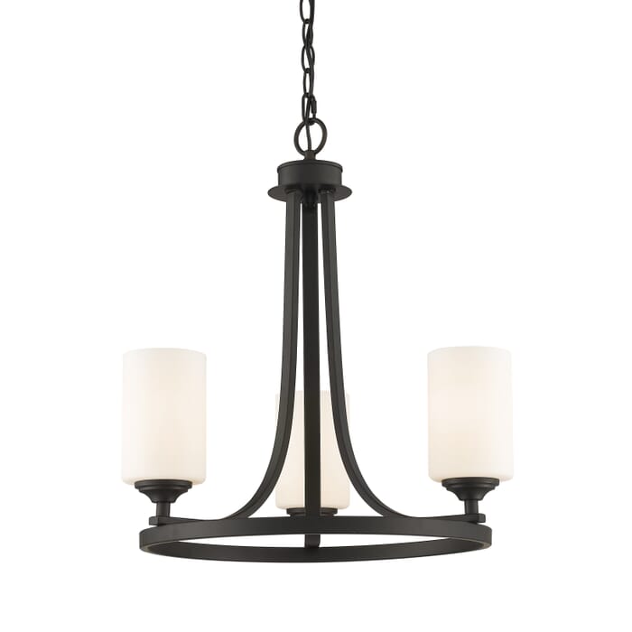Z-Lite Bordeaux 3-Light Chandelier In Bronze Z-Lite Bordeaux 3-Light Chandelier In Bronze