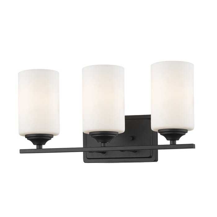 Z-Lite Bordeaux 3-Light Bathroom Vanity Light In Bronze Z-Lite Bordeaux 3-Light Bathroom Vanity Light In Bronze