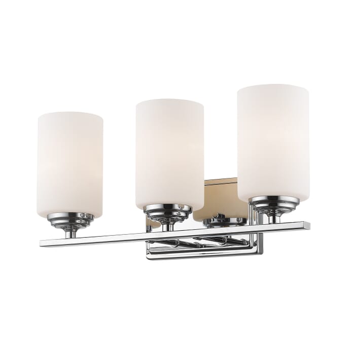 Z-Lite Bordeaux 3-Light Bathroom Vanity Light In Chrome Z-Lite Bordeaux 3-Light Bathroom Vanity Light In Chrome