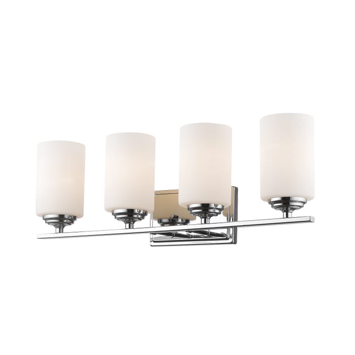 Z-Lite Bordeaux 4-Light Bathroom Vanity Light In Chrome Z-Lite Bordeaux 4-Light Bathroom Vanity Light In Chrome
