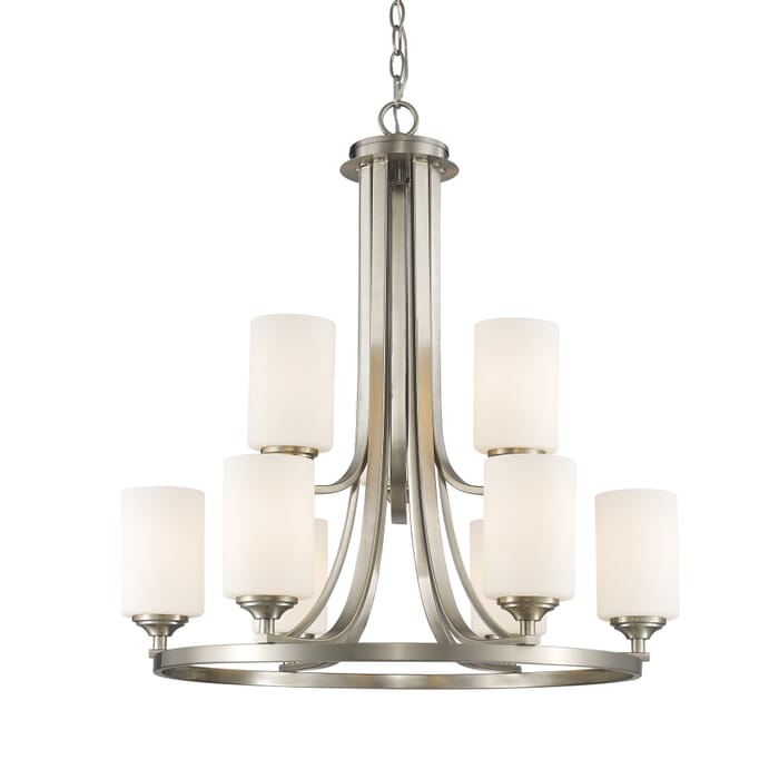 Z-Lite Bordeaux 9-Light Chandelier In Brushed Nickel Z-Lite Bordeaux 9-Light Chandelier In Brushed Nickel