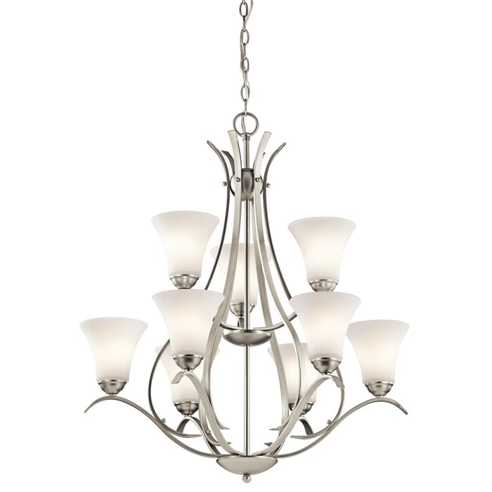 Kichler Lighting Keiran 9-Light Chandelier in Brushed Nickel Kichler Lighting Keiran 9-Light Chandelier in Brushed Nickel