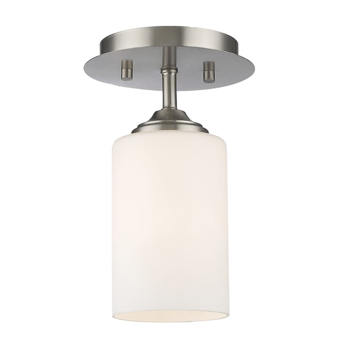 Z-Lite Bordeaux 1-Light Flush Mount Ceiling Light In Brushed Nickel Z-Lite Bordeaux 1-Light Flush Mount Ceiling Light In Brushed Nickel