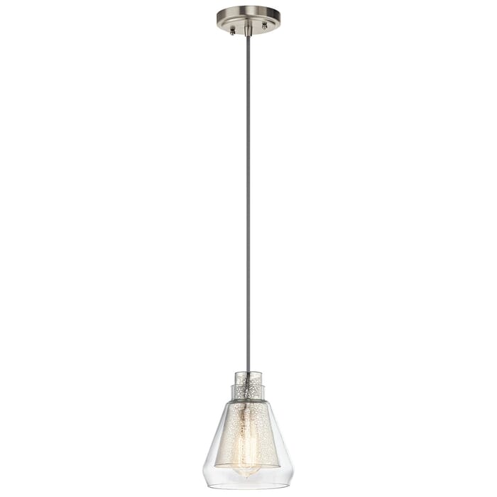Kichler Lighting Evie 7.75" Mini Pendant in Brushed Nickel Kichler Lighting Evie 7.75" Mini Pendant in Brushed Nickel