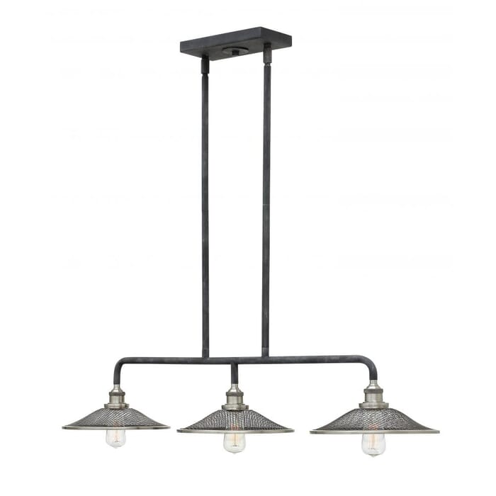 Hinkley Rigby 3-Light Hanging Linear Pendant in Aged Zinc Hinkley Rigby 3-Light Hanging Linear Pendant in Aged Zinc