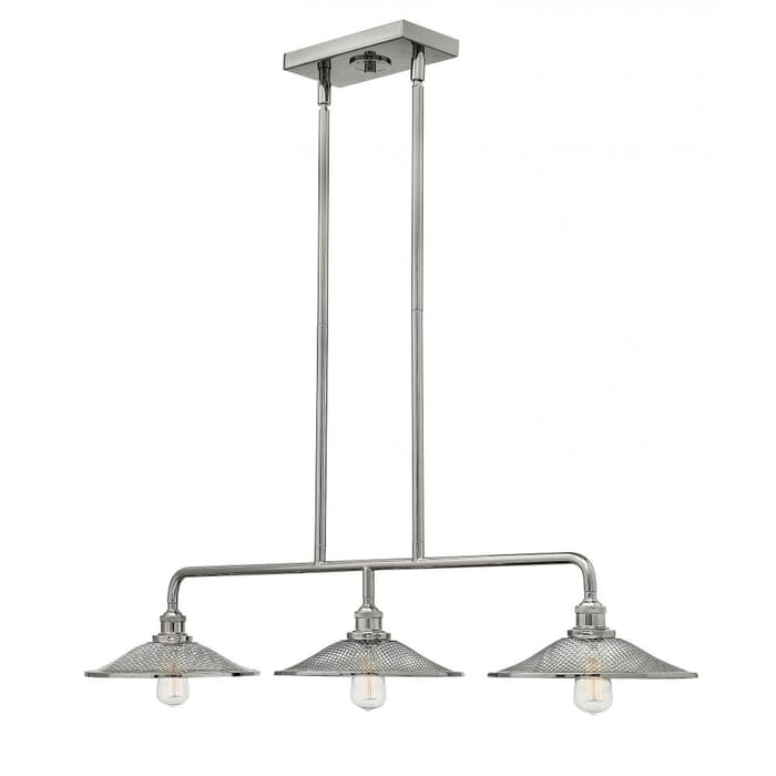 Hinkley Rigby 3-Light Hanging Linear Pendant in Polished Nickel Hinkley Rigby 3-Light Hanging Linear Pendant in Polished Nickel