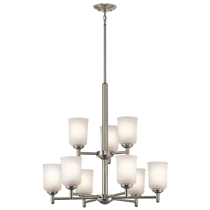 Kichler Lighting Shailene 9-Light Chandelier 2-Tier in Brushed Nickel Kichler Lighting Shailene 9-Light Chandelier 2-Tier in Brushed Nickel