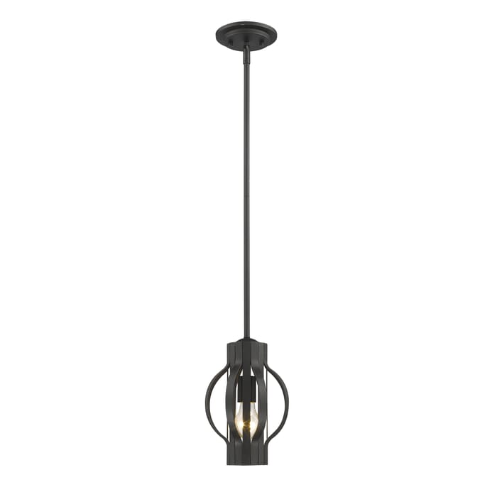 Z-Lite Moundou 1-Light Mini Pendant Light In Bronze Z-Lite Moundou 1-Light Mini Pendant Light In Bronze