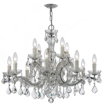 Crystorama Maria Theresa 12-Light 23" Traditional Chandelier in Polished Chrome with Clear Hand Cut Crystals