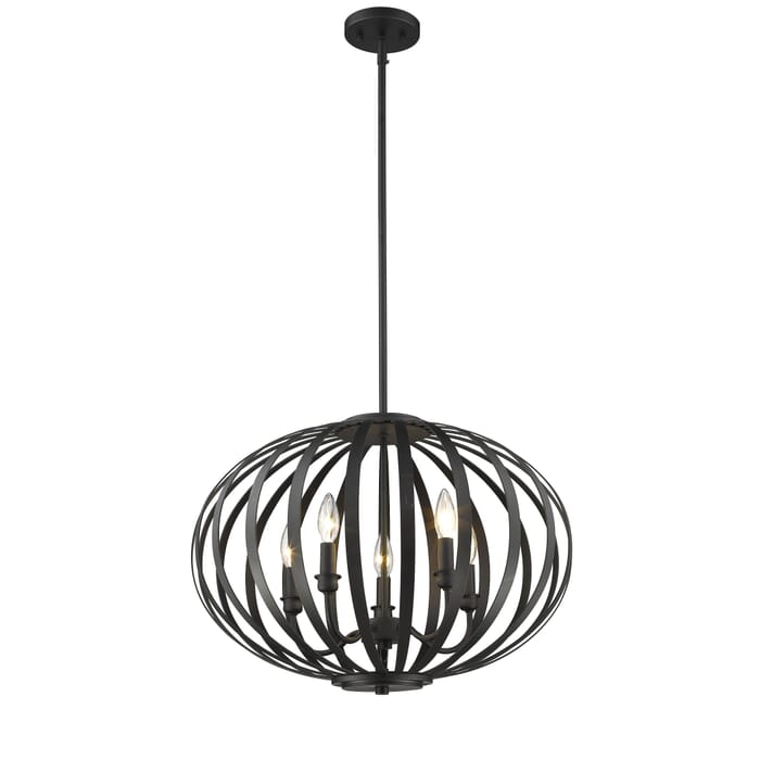 Z-Lite Moundou 5-Light Pendant Light In Bronze Z-Lite Moundou 5-Light Pendant Light In Bronze