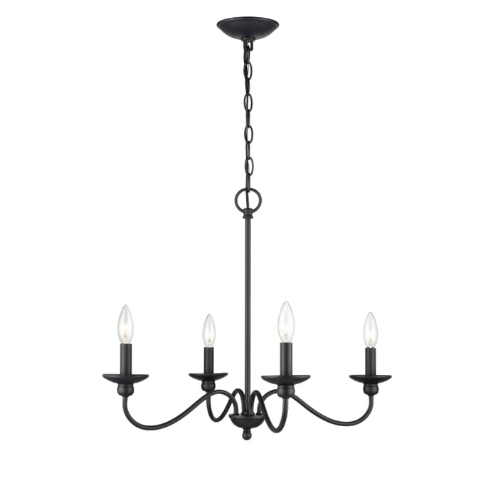 Millennium Delvona 4-Light Chandelier in Matte Black Millennium Delvona 4-Light Chandelier in Matte Black