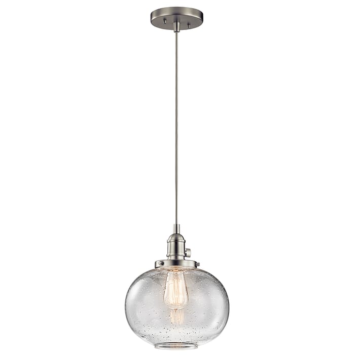 Kichler Lighting Avery 9.75" Mini Pendant in Brushed Nickel Kichler Lighting Avery 9.75" Mini Pendant in Brushed Nickel