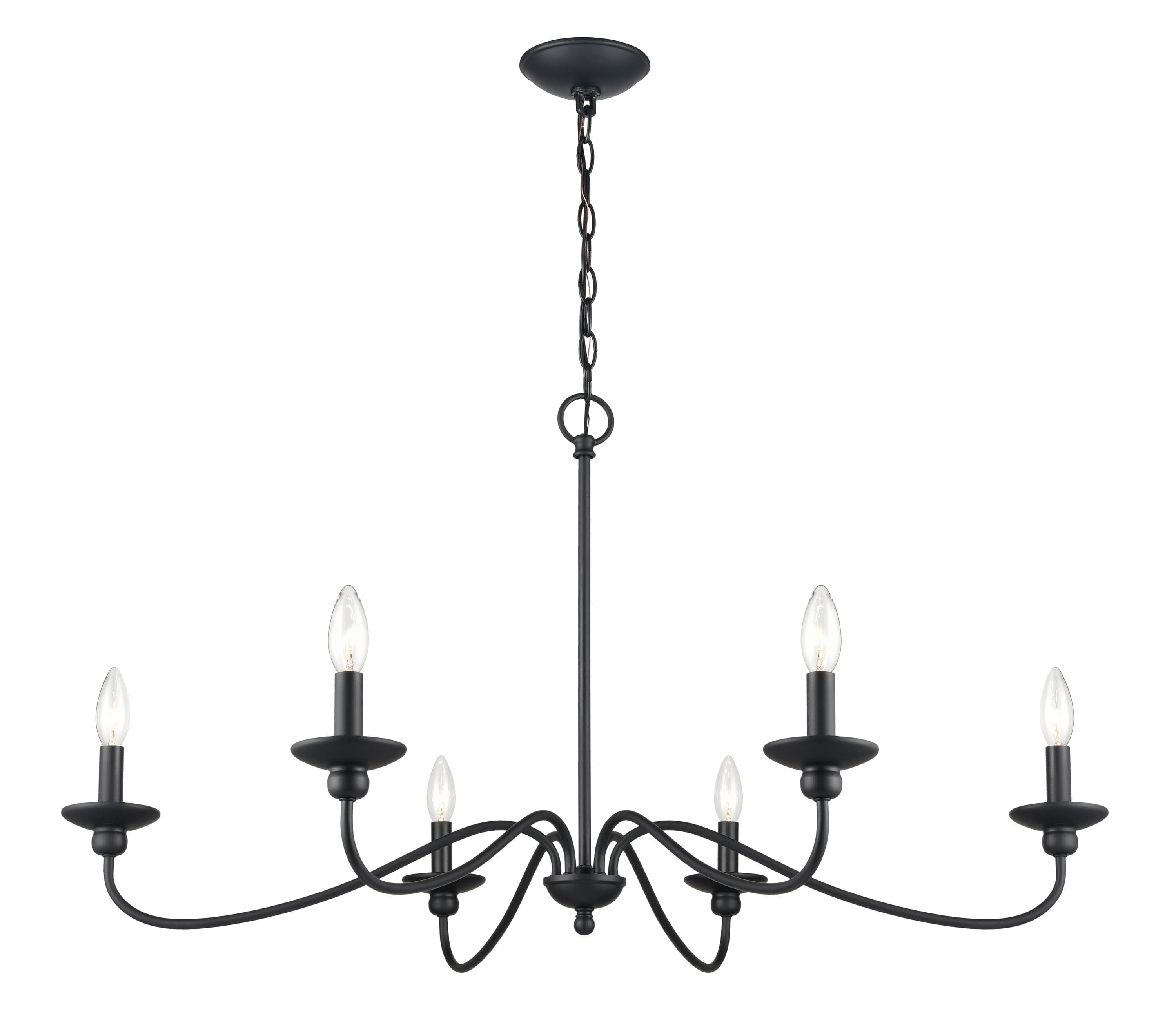 Millennium Delvona 6-Light Chandelier in Matte Black