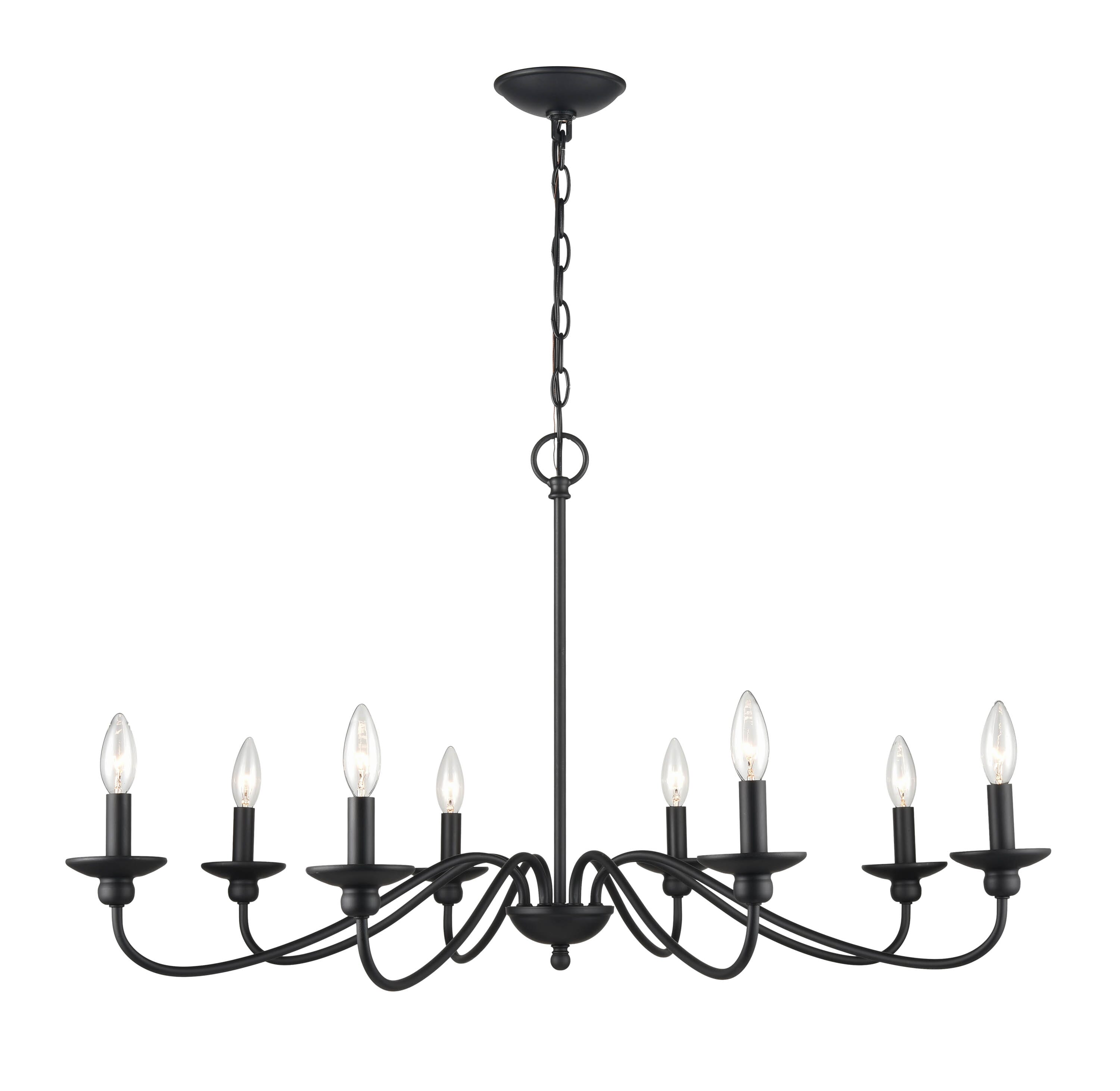 Millennium Delvona 8-Light Chandelier in Matte Black