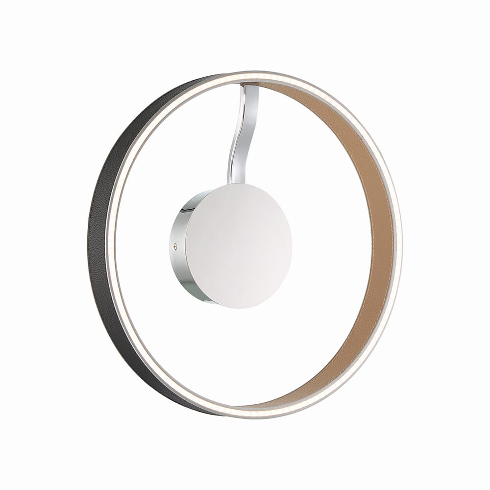 Verdura 1-Light LED Flush Mount Ceiling Light in Black With Brown