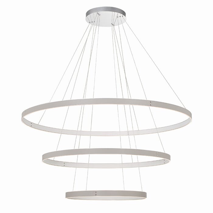 Verdura 1-Light LED Chandelier in Grey With White Verdura 1-Light LED Chandelier in Grey With White