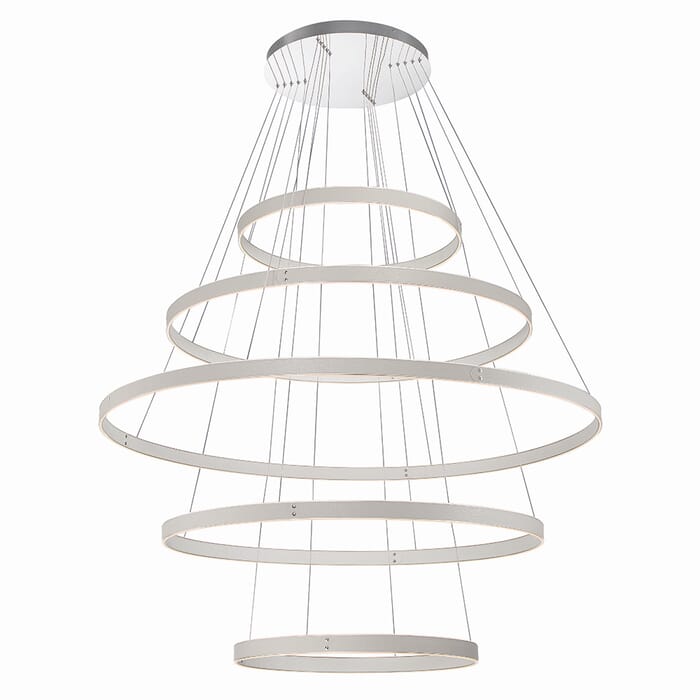 Verdura 1-Light LED Chandelier in Grey With White Verdura 1-Light LED Chandelier in Grey With White