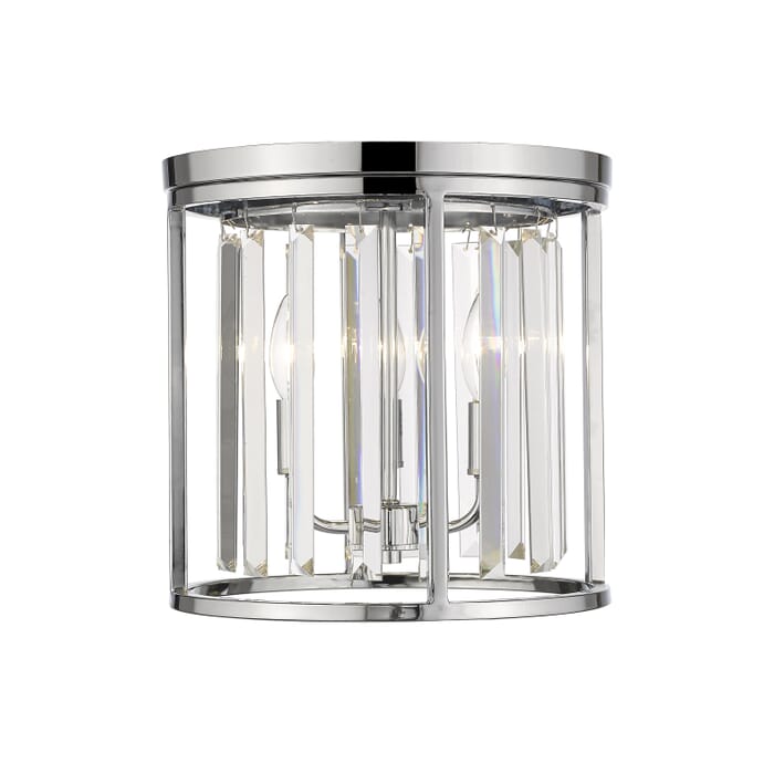 Z-Lite Monarch 3-Light Flush Mount Ceiling Light In Chrome Z-Lite Monarch 3-Light Flush Mount Ceiling Light In Chrome