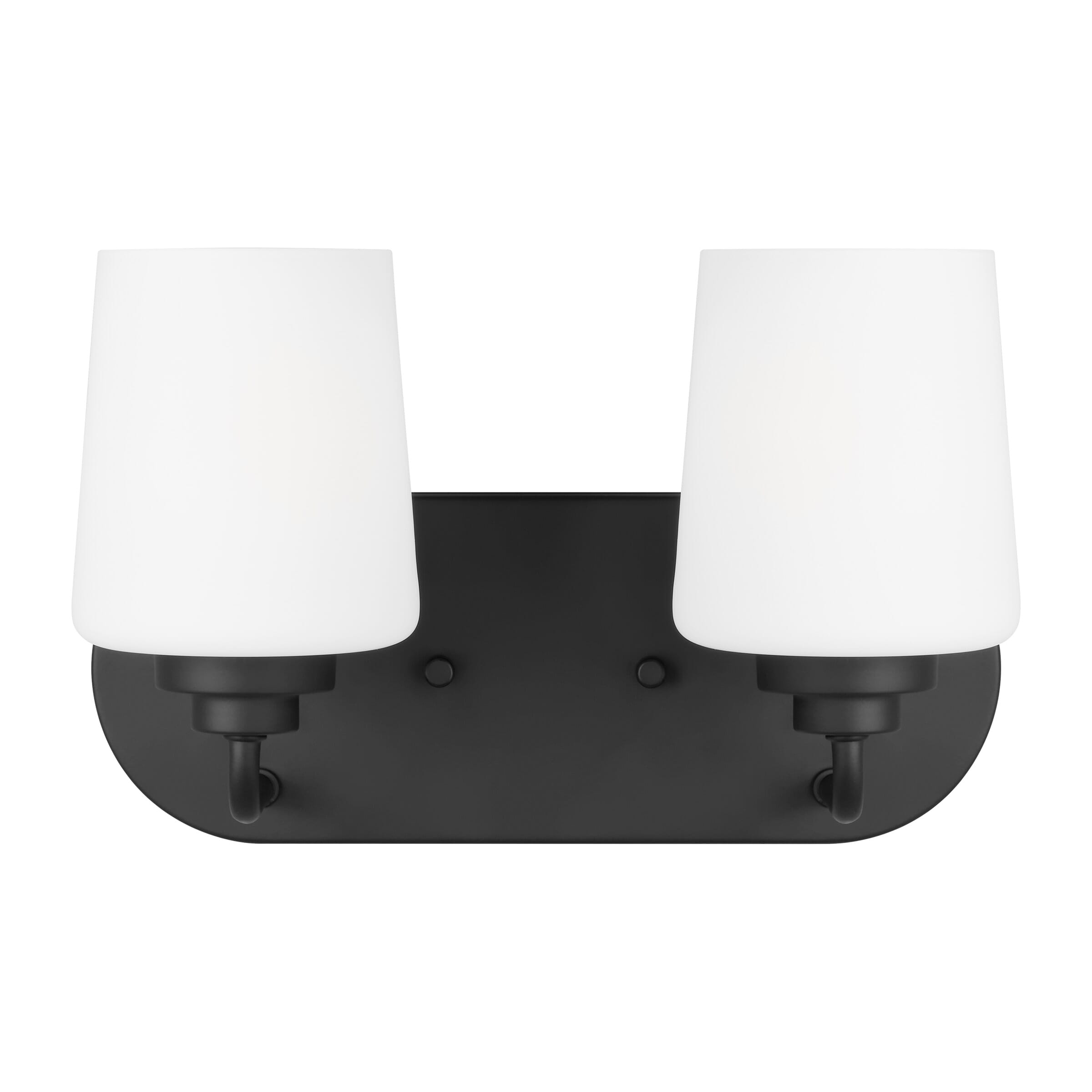 Windom 2-Light Bathroom Vanity Light in Midnight Black