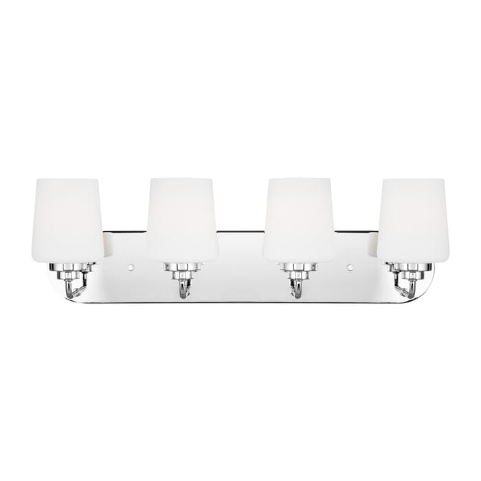 Sea Gull Windom 4-Light Bathroom Vanity Light in Chrome Sea Gull Windom 4-Light Bathroom Vanity Light in Chrome